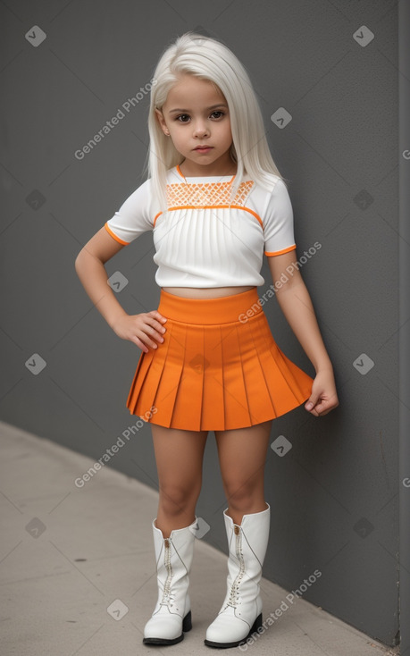 Hispanic child girl with  white hair