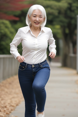 Japanese adult female with  white hair