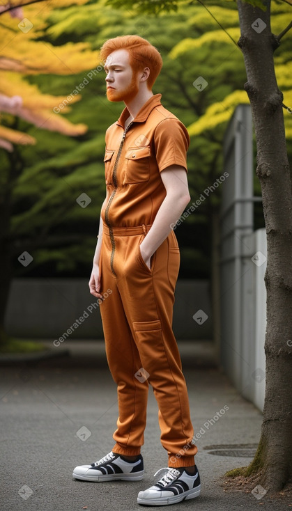 Japanese young adult male with  ginger hair