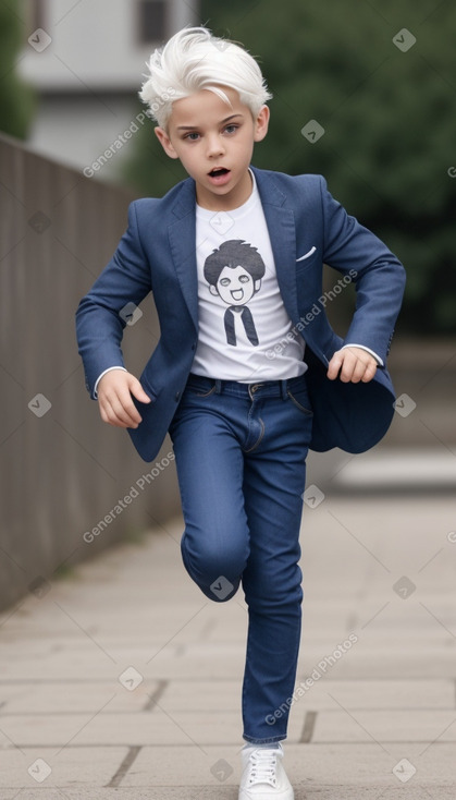 Greek child boy with  white hair