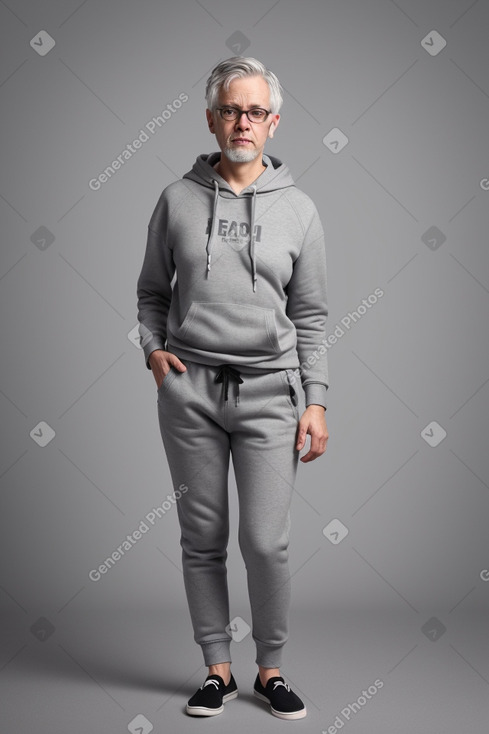 Danish adult non-binary with  gray hair