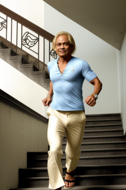 Malaysian 45 years male with  blonde hair