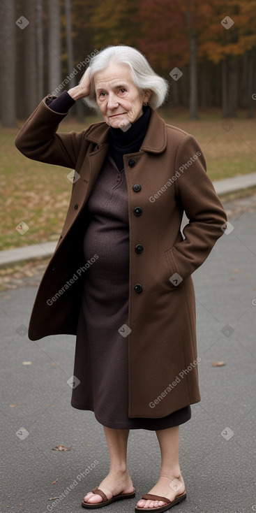 Swedish elderly female with  brown hair