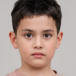 Neutral white child male with short  brown hair and brown eyes