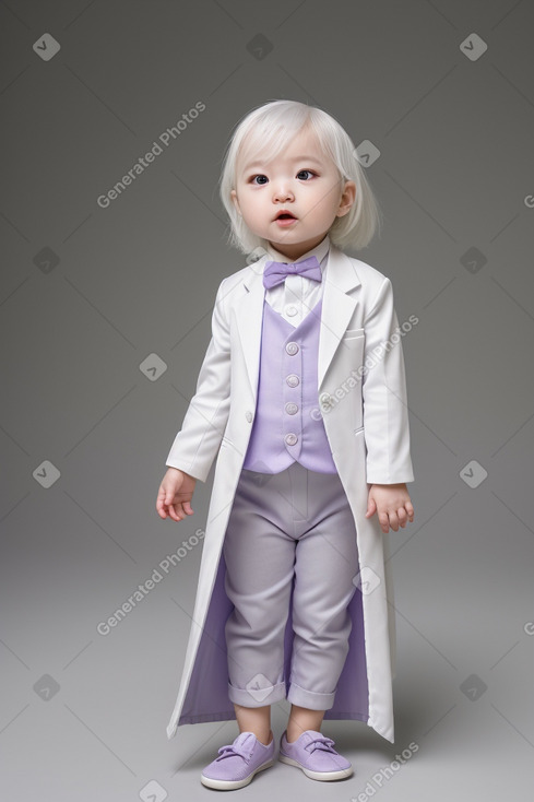 South korean infant girl with  white hair