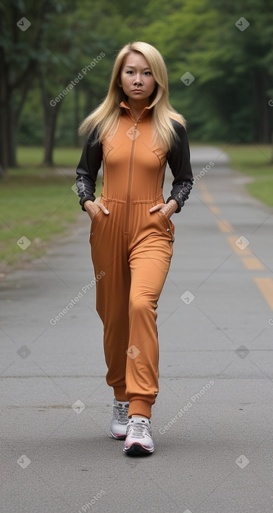 Malaysian 45 years female with  blonde hair