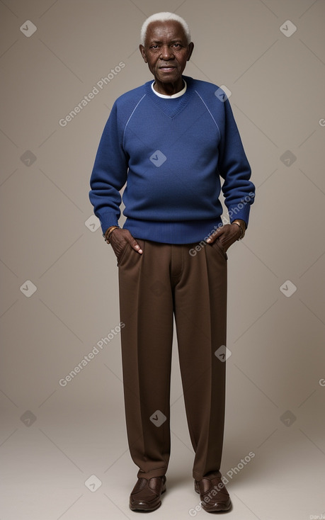 Zambian elderly male with  brown hair