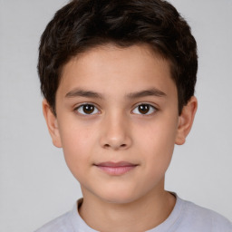 Neutral white child male with short  brown hair and brown eyes