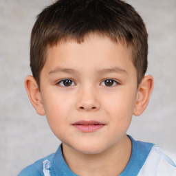 Neutral white child male with short  brown hair and brown eyes