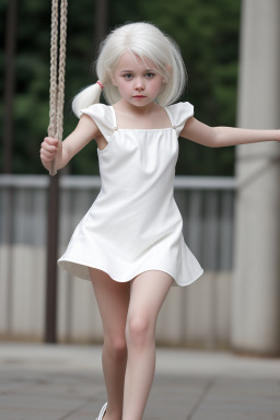 Russian child female with  white hair