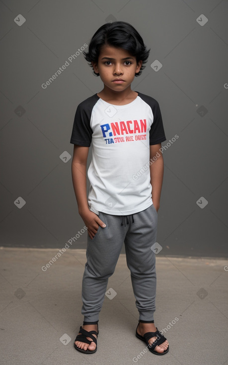 Panamanian child boy with  black hair