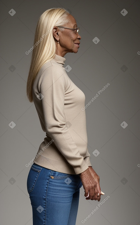 African elderly female with  blonde hair