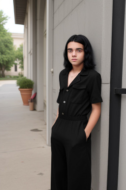 French teenager boy with  black hair