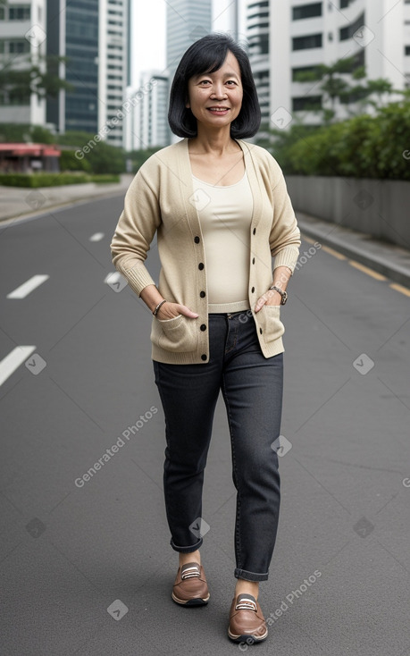 Singaporean 45 years female with  black hair