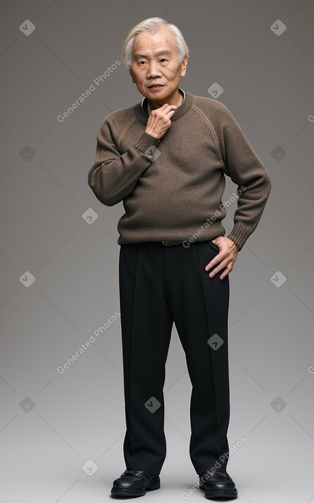 Taiwanese elderly male with  blonde hair