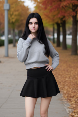 Serbian young adult female with  black hair