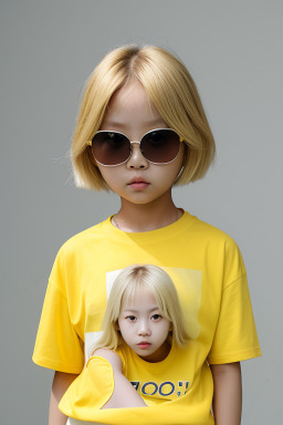 Korean child female with  blonde hair