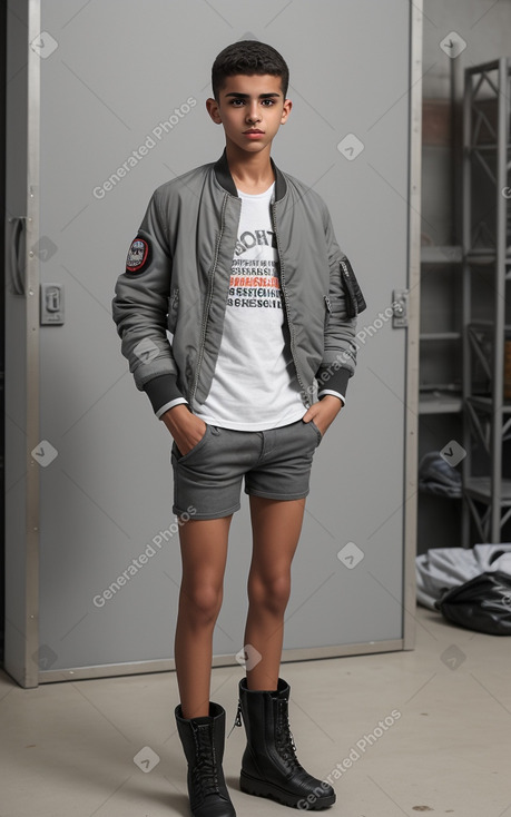 Libyan teenager boy with  gray hair