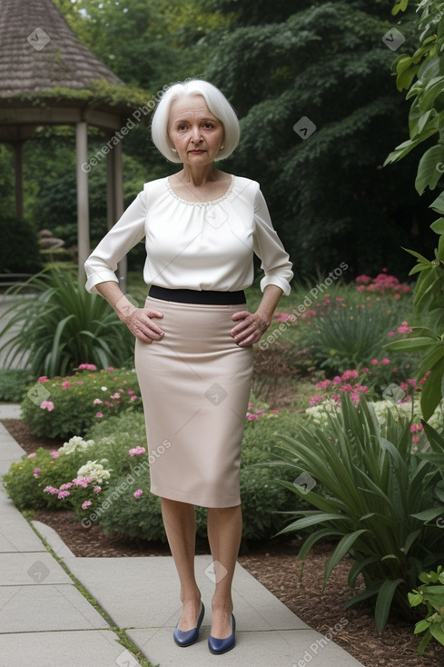 Slovenian elderly female with  white hair