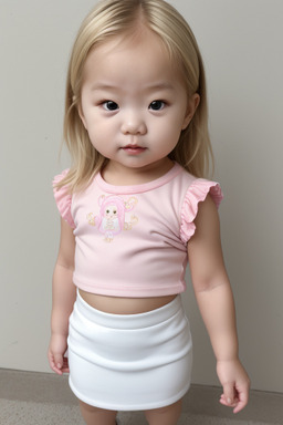 South korean infant girl with  blonde hair