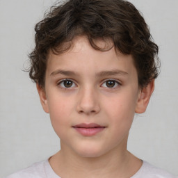 Neutral white child male with short  brown hair and brown eyes