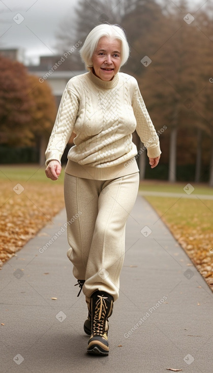 Elderly female with  white hair