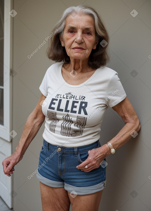 Albanian elderly female with  brown hair