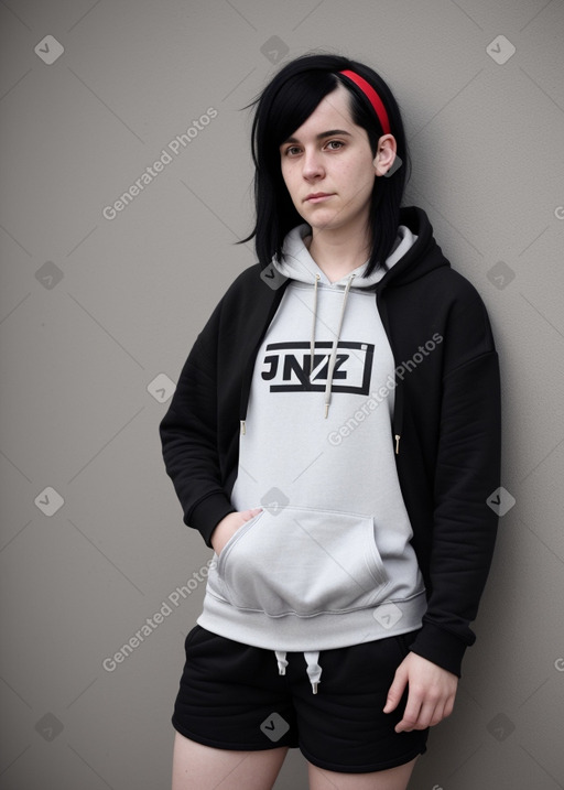 Swiss adult non-binary with  black hair