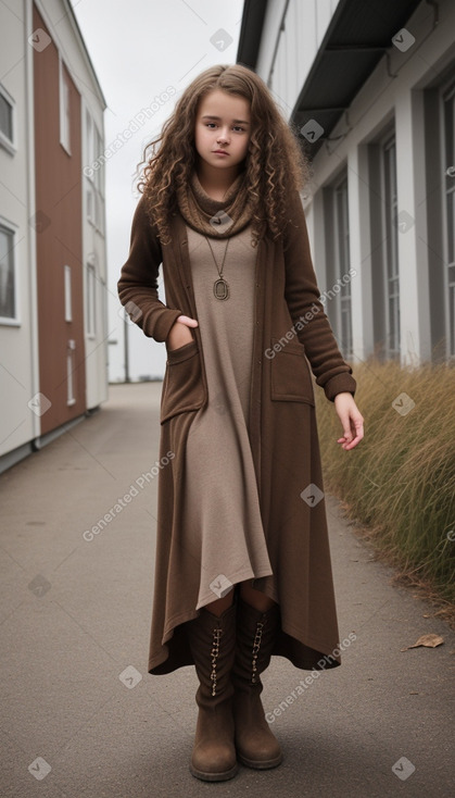 Norwegian teenager girl with  brown hair