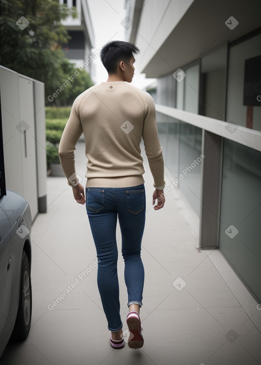 Singaporean young adult male with  blonde hair