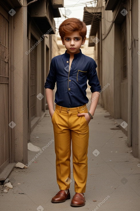 Pakistani child boy with  ginger hair