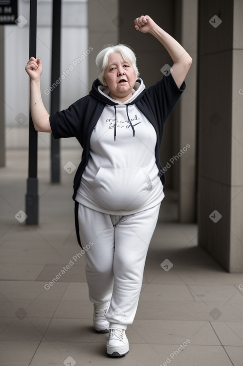 Belgian elderly female with  white hair