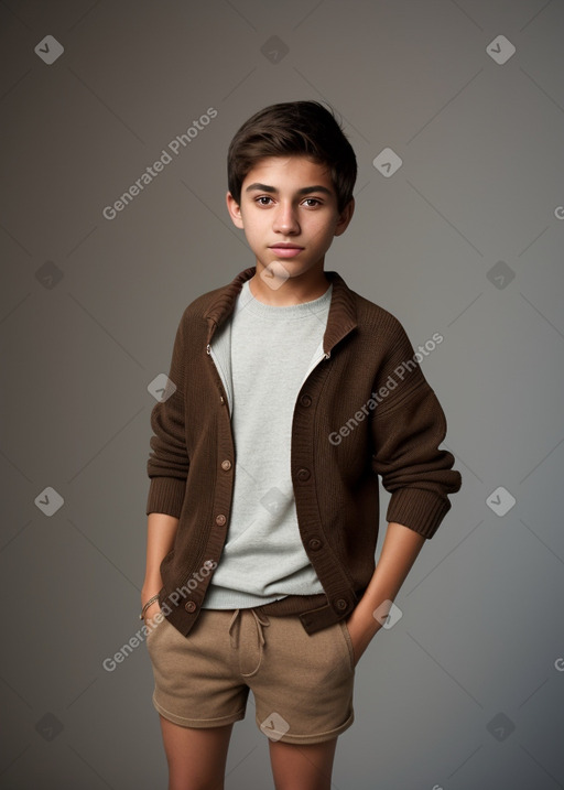 Peruvian teenager boy with  brown hair