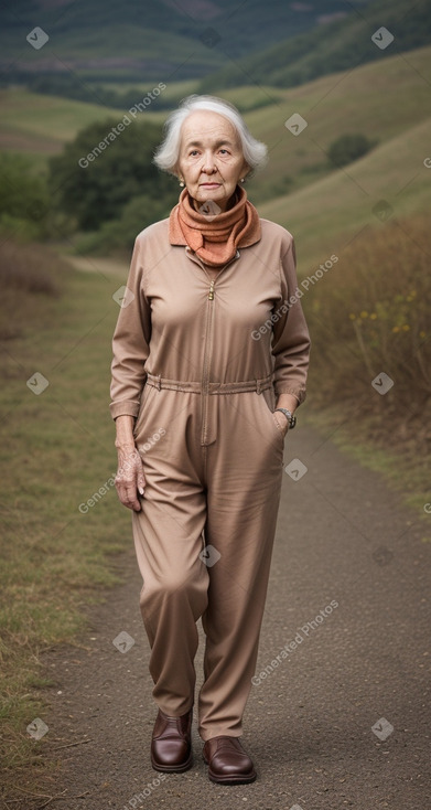 Elderly female with  brown hair