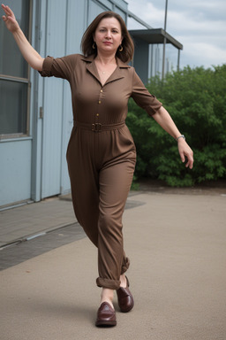 Russian middle-aged female with  brown hair