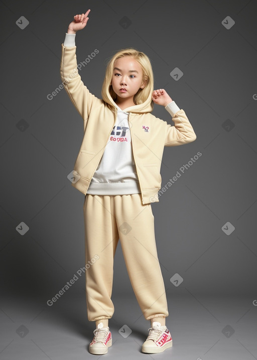 Chinese child female with  blonde hair