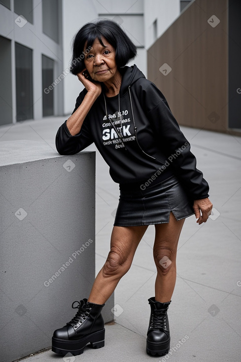 Elderly girl with  black hair