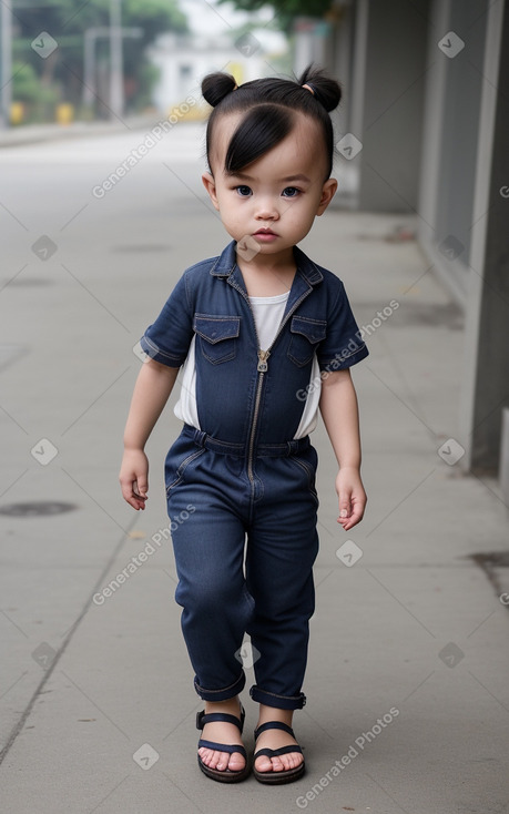 Vietnamese infant boy with  white hair