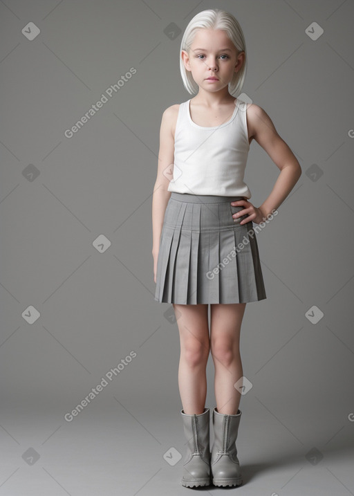 American child female with  white hair