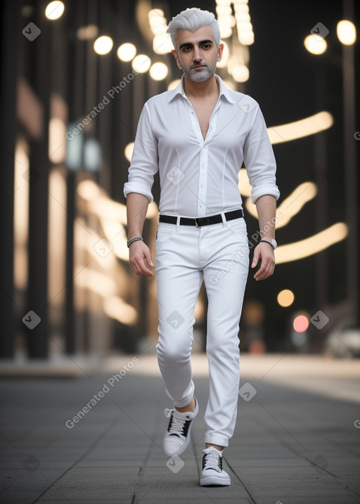 Armenian adult male with  white hair