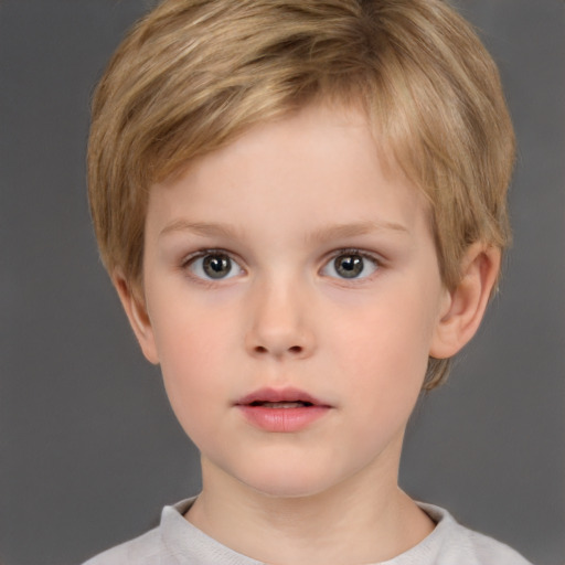 Neutral white child male with short  brown hair and brown eyes