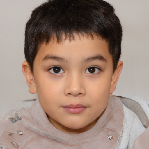 Neutral white child male with short  brown hair and brown eyes