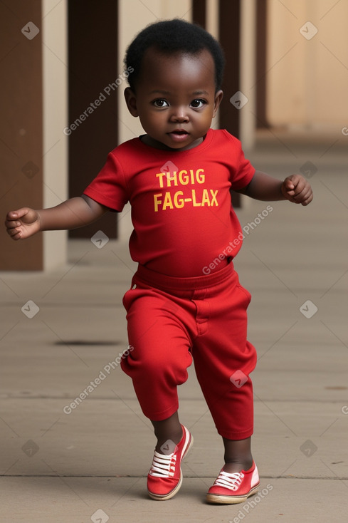 Ghanaian infant boy with  brown hair