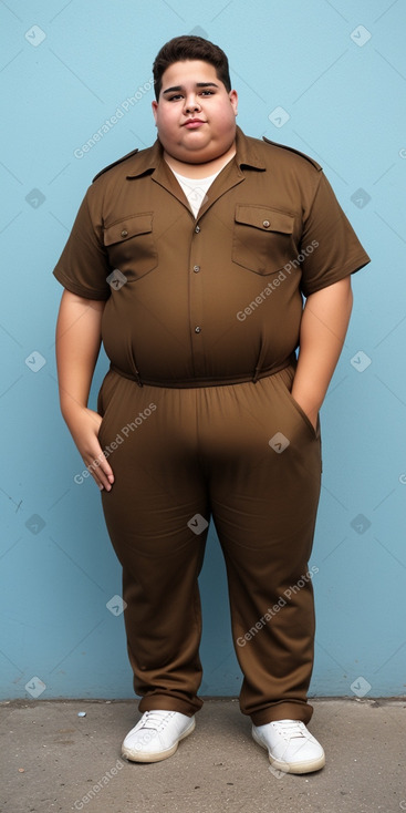 Cuban teenager boy with  brown hair