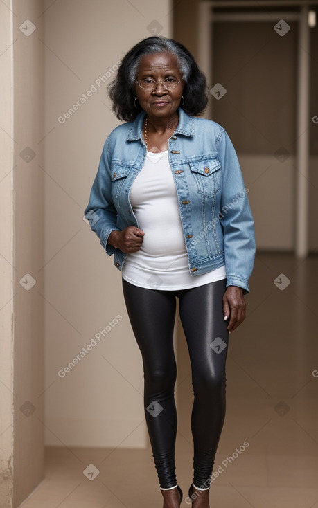 Senegalese elderly female with  black hair