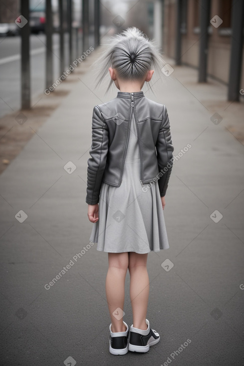 Ukrainian child girl with  gray hair