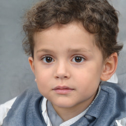 Neutral white child male with short  brown hair and brown eyes