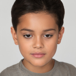 Neutral white child female with short  brown hair and brown eyes