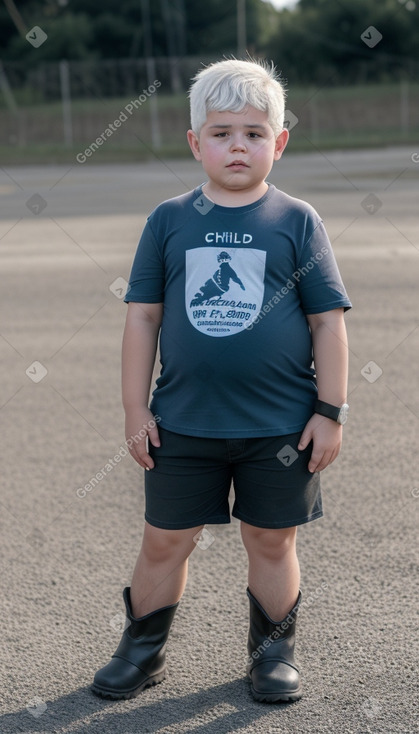 Uruguayan child boy with  white hair