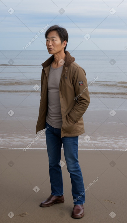 Korean 45 years male with  brown hair